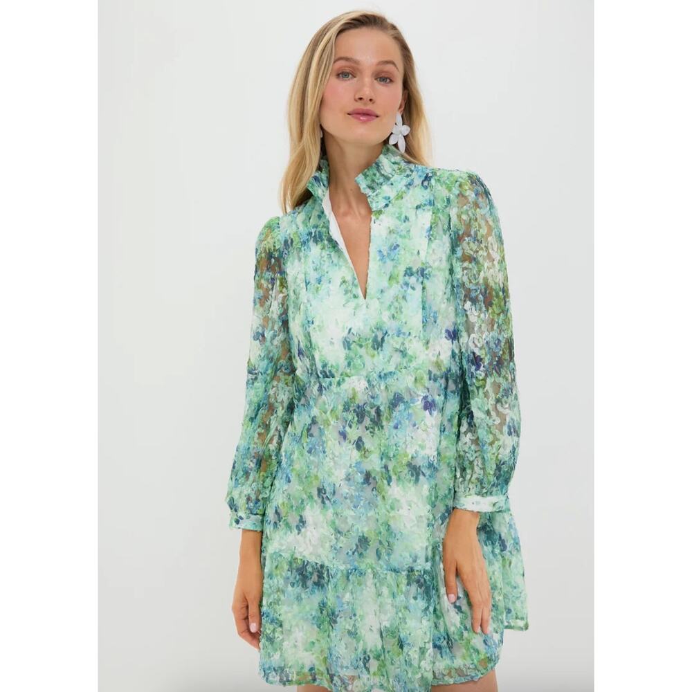 Tuckernuck Water Lilies Organza Palmerston Dress Sz XS